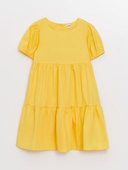Bisiklet Yaka Basic K?sa Kollu K?z ?ocuk Elbise