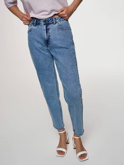 CONTE CON-616 Джинсы mom fit оксидной варки с высокой посадкой blue
