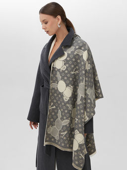 В составе ШЕРСТЬ и КАШЕМИР Большой, мягкий, теплый двусторонний палантин