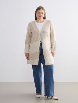 ?al Yaka Renk Bloklu Kad?n Triko H?rka