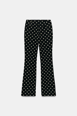 PANTAL?N FLARE LUNARES / Negro / Crudo