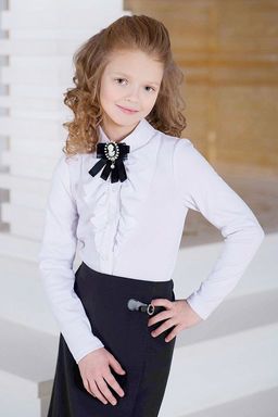Белая школьная блуза Инфанта, модель 0648