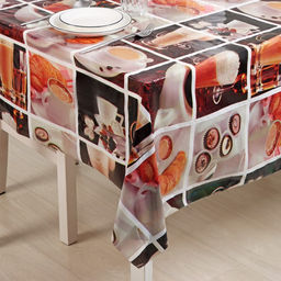 Клеёнка на стол Доляна, ширина 137 см, толщина 0.07 мм, рулон 30 м