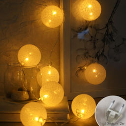 Гирлянда светодиодная 2 м 10 LED 1 режим / GN9 /уп 60/шар 20 см