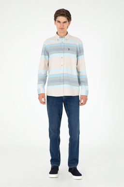 Мужская голубая рубашка с длинным рукавом - U.s. polo assn фото 4