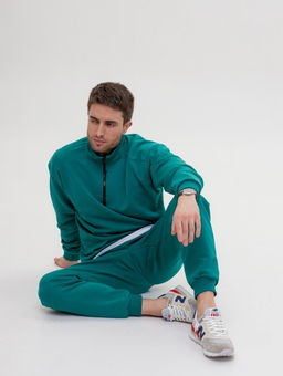 325П Костюм мужской со свитшотом, изумруд - Knitka wear фото 7