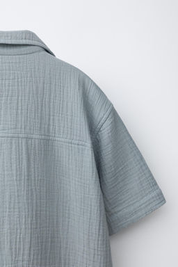 CAMISA BOWLING TEXTURA / Azul / Gris - Zara фото 4