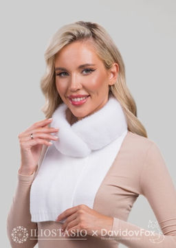 Шарф-воротник норка белый