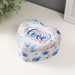 Набор шкатулок для хранения мелочей, украшений Сердце. Любовь, 3 шт., металл, 10.5?12.6?5 см