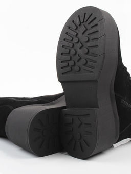 04-PAT225-2Z BLACK Ботинки зимние женские (натуральная замша, 100% шерсть)