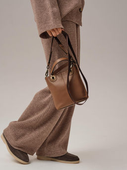 Сумка кожаная кросс-боди Deboro 30347 светлый орех