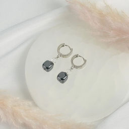 Серьги из Горного Хрусталя и Гематита