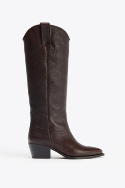 LEATHER KNEE-HIGH BOOTS