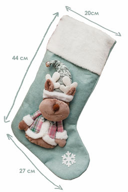 Новогодний носок для подарков зеленый