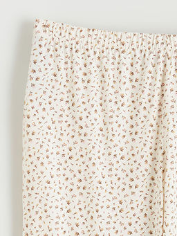 Beli Lastikli ?i?ekli Kad?n Pijama Alt?