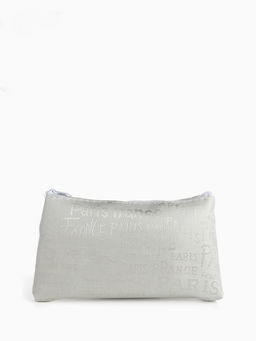 Набор простых косметичек 2 в 1 на молниях, с надписями, белый