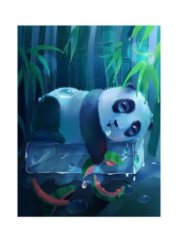 Алмазная мозаика без подрамника "Спящая панда", 15х20 см