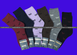 Цена за 12 пар. Зувей носки женские ангора внутри махра Бантики 36-41 (фактически 36-41)  фото 2