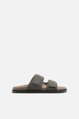 DOUBLE STRAP LEATHER SANDALS - Zara фото 3