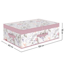 Короб стеллажный с двойной крышкой, 58*40*18 см, BOTANIC LILAC, шт - Valiant фото 2