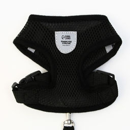 Шлейка дышащая с поводком и светоотражающей нашивкой, M, ОШ 33, ОГ 32-43, черная - Пушистое счастье фото 4