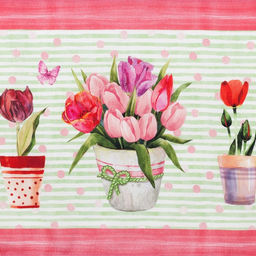 Дорожка на стол Этель Тюльпаны 30х70 см, 100% хл, саржа 190 гр/м2  фото 5