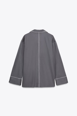 POPLIN PIPED TRIM SHIRT - Zara фото 8