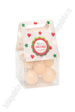 Набор новогодних шаров микс (12 шт) SF-8001, персиковый №2 - Больше подарков фото 4