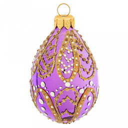 Елочная игрушка фигурка стеклянная Капелька 1-5 д5,4см, h8,5см, ручная художественная роспись, подарочная упаковка (Россия)