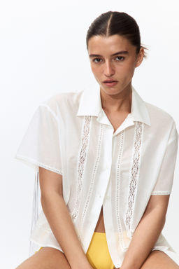 Camisa playera con ribete de encaje - H&m фото 2