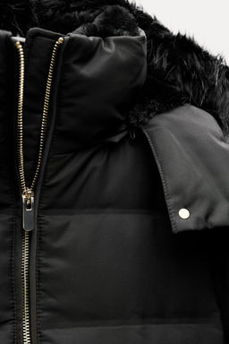 SEMI-LONG HOODED PUFFER JACKET - Zara фото 6