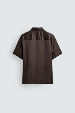 CAMISA SATINADA RELAXED FIT / Marr?n - Zara фото 8