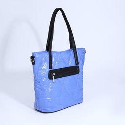 Сумка-тоут на молнии, наружный карман, длинный ремень, цвет синий - Simaland фото 2