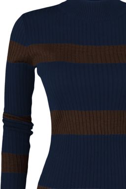 TRENDYOLMILLA Lacivert Midi Triko Cizgili Elbise TWOAW23EL00226 фото 14