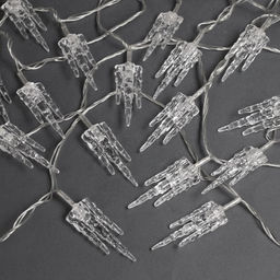 Гирлянда Нить 5 м с насадками Льдинка, IP20, прозрачная нить, 20 LED, свечение мульти (RG/RB), мигание, 220 В