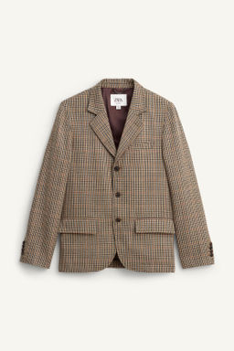 LIMITED EDITION CHECKED WOOL SUIT BLAZER - Zara фото 7