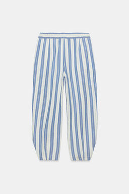 PANTAL?N PIJAMERO RAYAS ZW COLLECTION / Azul / Blanco - Zara фото 6