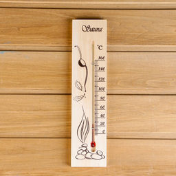 Термометр, градусник "Sauna", для бани и сауны, от 0° до +160°C,  30х7х1.5 см