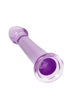 Нереалистичный фаллоимитатор TOYFA Basic Jelly Dildo M, TPE, фиолетовый, 18 см