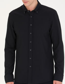 Siyah Slim Fit Uzun Kollu G_mlek