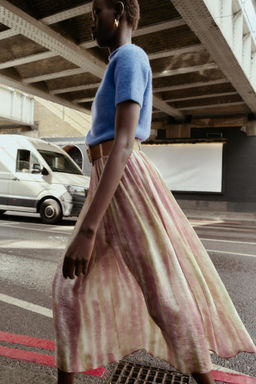 PRINTED MIDI SKIRT WITH BELT - Zara фото 2