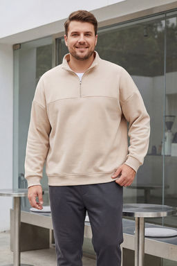 TRENDYOL MAN Buyuk Beden Siyah Oversize/Genis Kesim Fermuarl? Sweatshirt TMNAW25AO00028 - Trendyolmilla фото 12