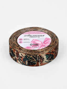 Лента атласная «Джунгли», 25 мм, 23±1 м, разноцветная