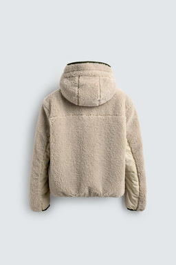 CONTRAST FAUX SHEARLING JACKET - Zara фото 6