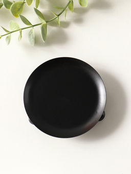 Металлический подсвечник плоский «Чашка на шариках», 9 см, чёрный