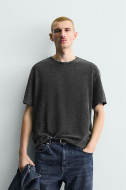 CAMISETA PUNTO LAVADA / Negro