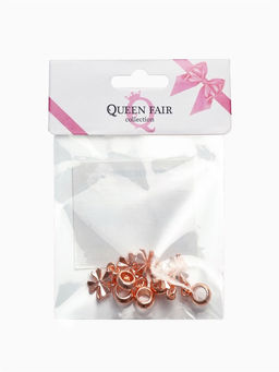 Цена за 5 шт. Шарм подвеска «Клевер» симпл, цвет розовое золото