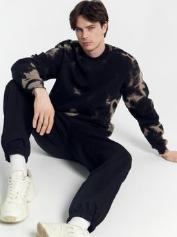 Свитшот мужской черный с обработкой эйсид черный эйсид 121801/1 - Mark formelle фото 2