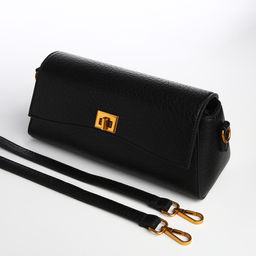 Сумка женская,26*9*12, отд на клапане, 2 ремня, чёрный - Textura фото 7