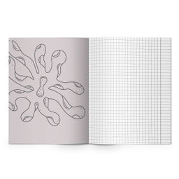 Тетрадь 48 л. А5 клетка, на скрепке, офсет LOREX WAVY FLORAL мелованный картон, запечатка форзаца, soft touch, выборочный УФ-лак - Buro фото 2